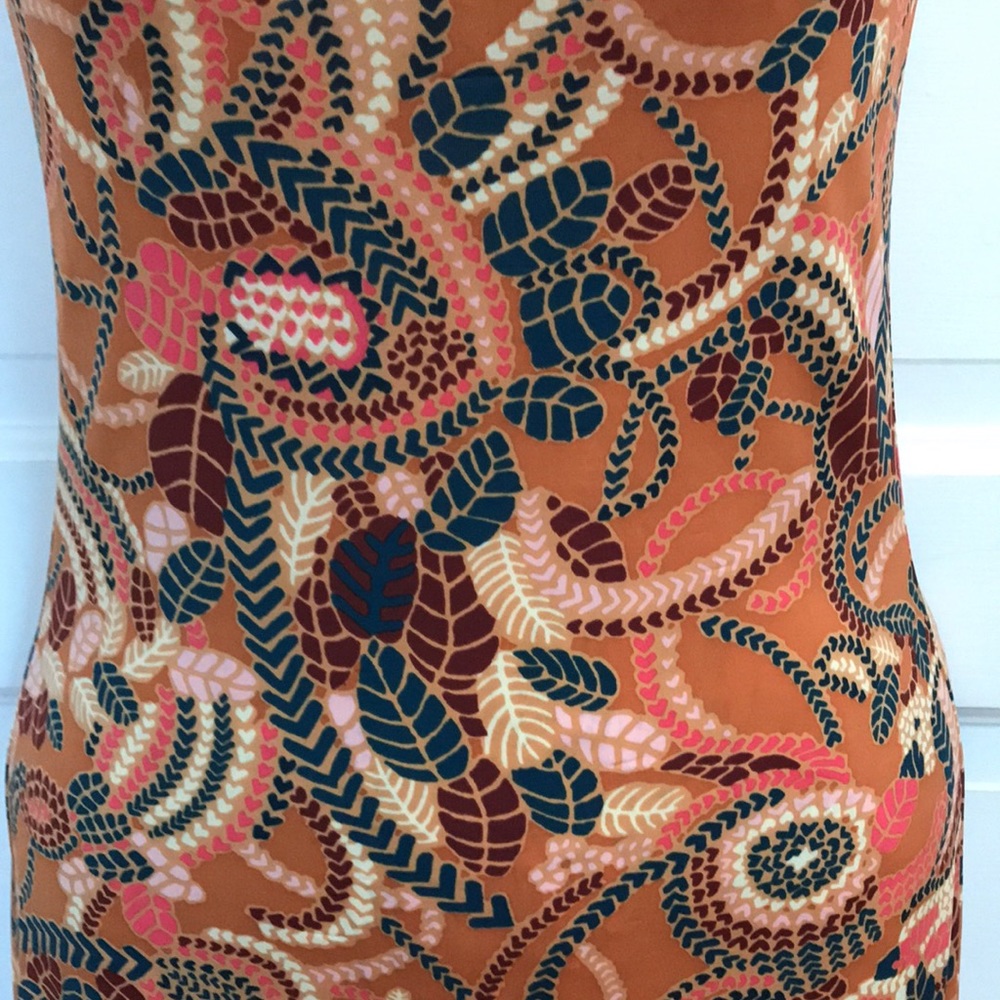 A.L.C. sz Large slip dress Autumn color floral pattern spaghetti straps Bodycon - Picture 4 of 9